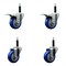 Service Caster 3.5'' Blue Poly Swivel 3/4'' Expanding Stem Caster Set 2 Total Lock Brakes, 4PK SCC-EXTTL20S3514-PPUB-BLUE-2-S-2-34 - alternate 1